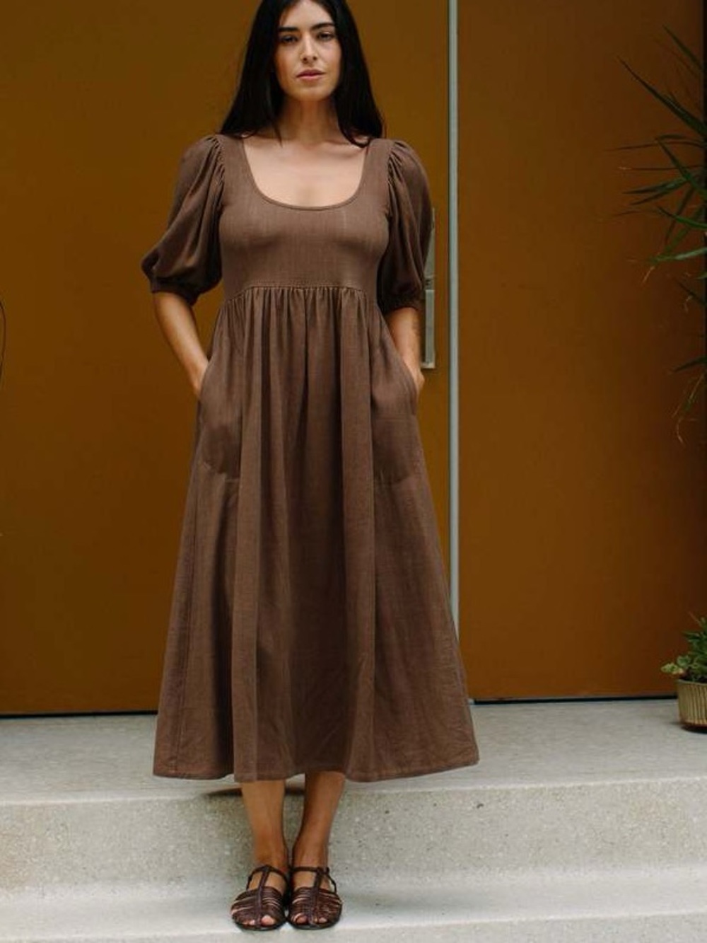 Rachel Pally Linen Soleil Dress - Chocolate